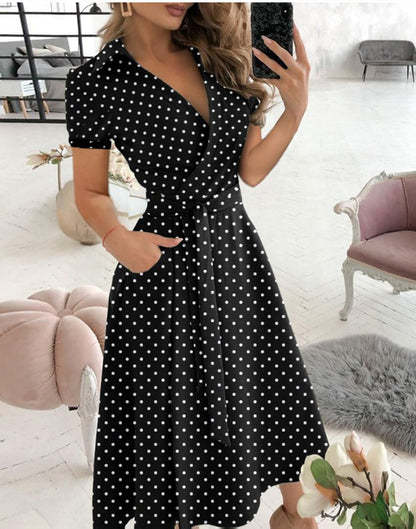 Fashion Long Sleeve V-neck Printed Sheath Dress apparels & accessories