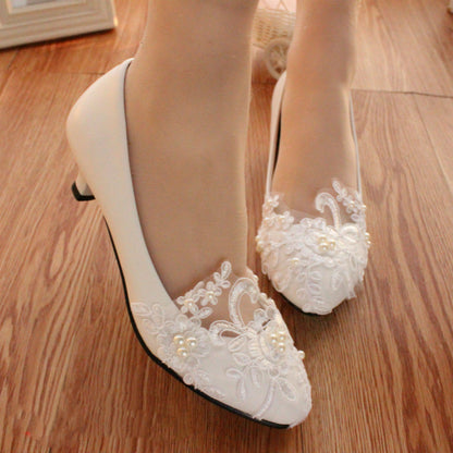 Women's Lace White Wedding Shoes Shoes & Bags
