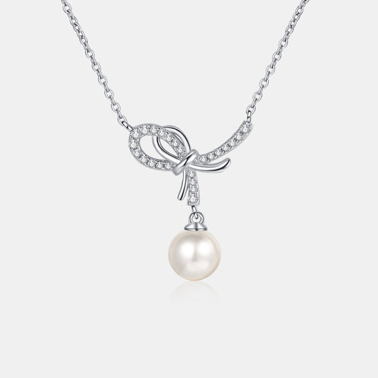 Natural Pearl Pendant Moissanite 925 Sterling Silver Necklace apparel & accessories