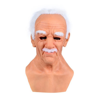 Bald Grandpa Mask & wig Latex halloween