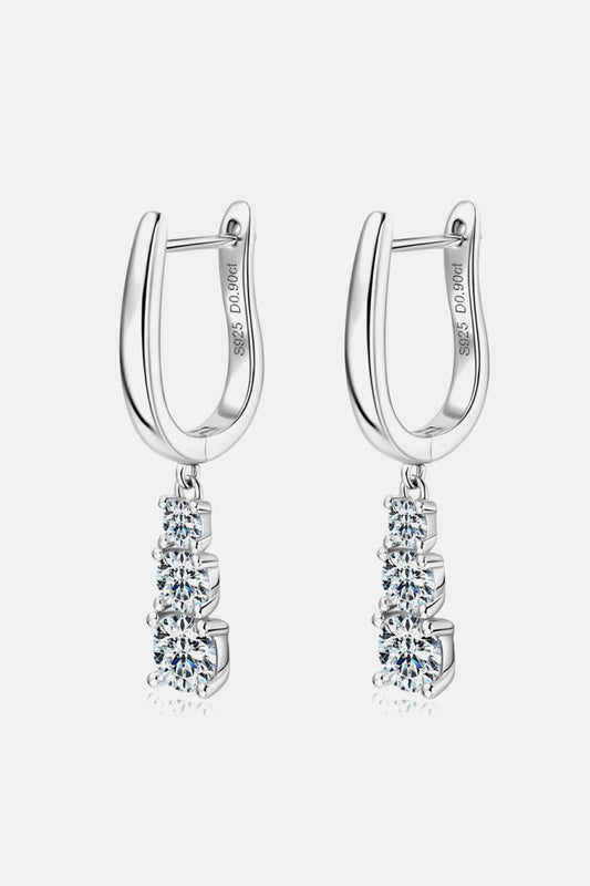 1.8 Carat Moissanite 925 Sterling Silver Drop Earrings apparel & accessories