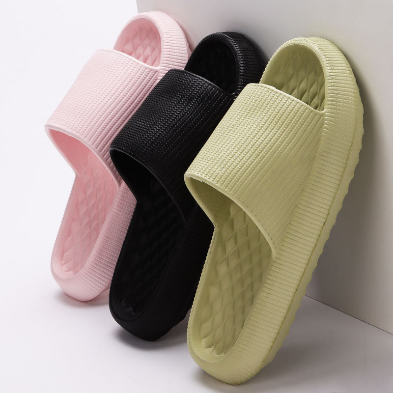 EVA Slippers Solid Color Rhombus Stripe Shoes & Bags