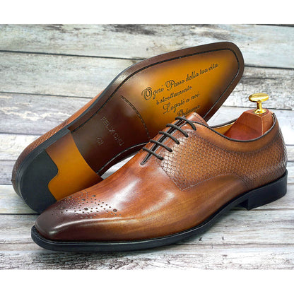 Formal Brock Oxford Shoes Men's Shoes Genuine Leather Shoes & Bags