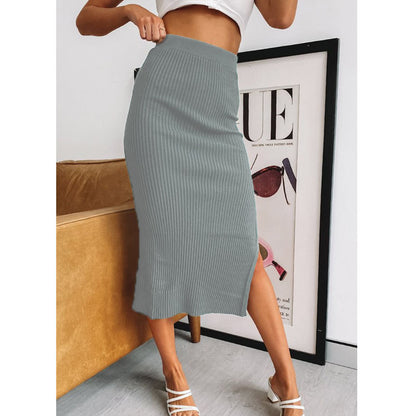 Women Temperament High Waist Irregular Slit Skirt apparels & accessories