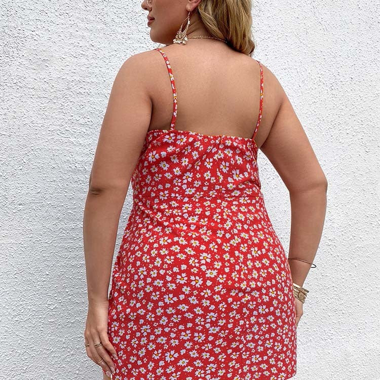 Skirt Print Halter Plus Size Dress Dresses & Tops