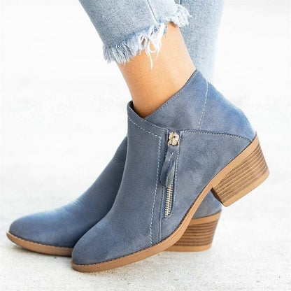 Boots Suede Fashion Women's Shallow Mouth Pointed Boots Shoes & Bags