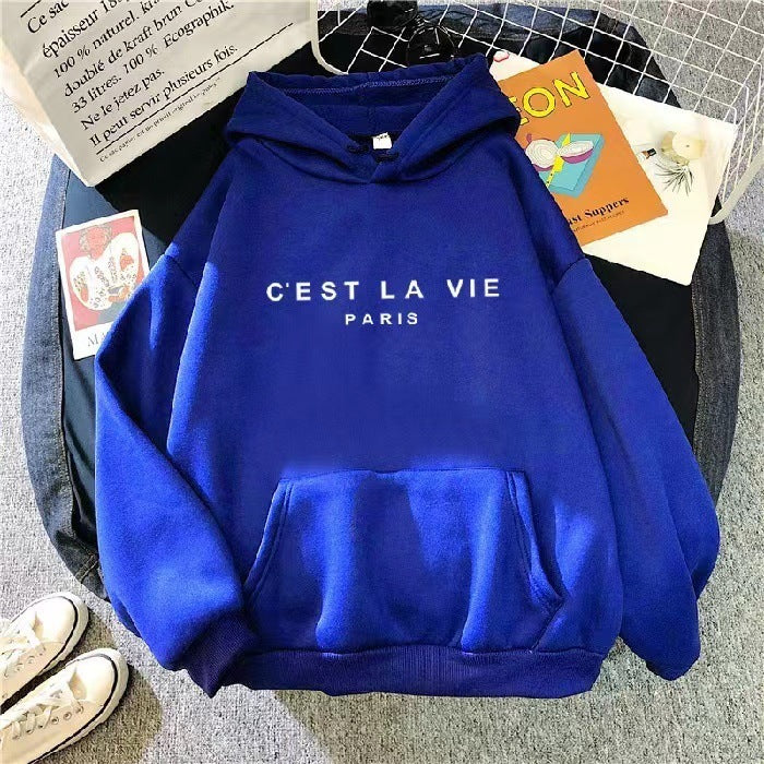 Loose Sweater Student Hoodie With Letter Print Sports Tops apparels & accessories