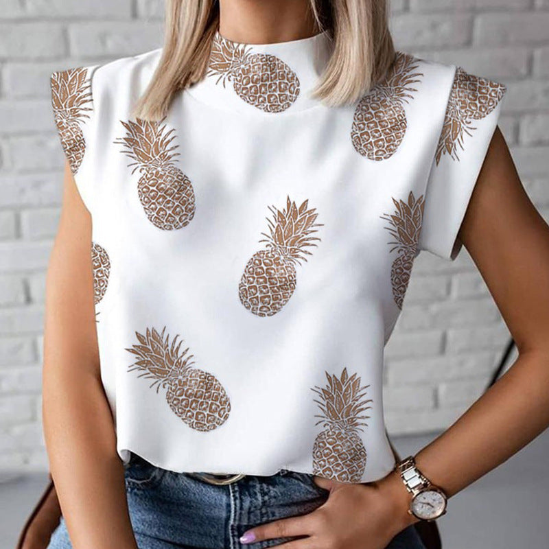 Summer Print Short Sleeve Blouse apparels & accessories