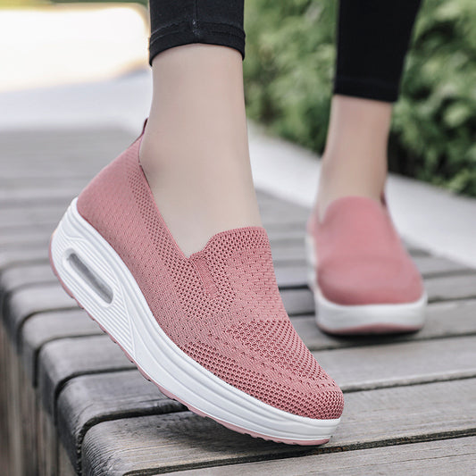 Mesh Air Cushion Walking Shoes For Women With Thick Soles Shoes & Bags