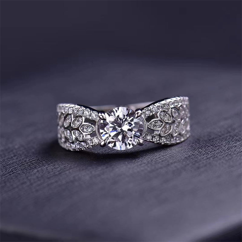 1 Carat Moissanite 925 Sterling Silver Ring apparel & accessories
