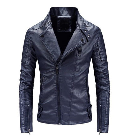 Trendy Leather Jacket Men's Fleece-lined PU Jacket apparels & accessories