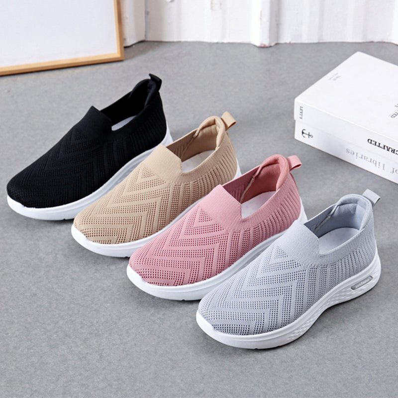 Casual Mesh Shoes Sock Slip On Flat Shoes For Women Shoes & Bags