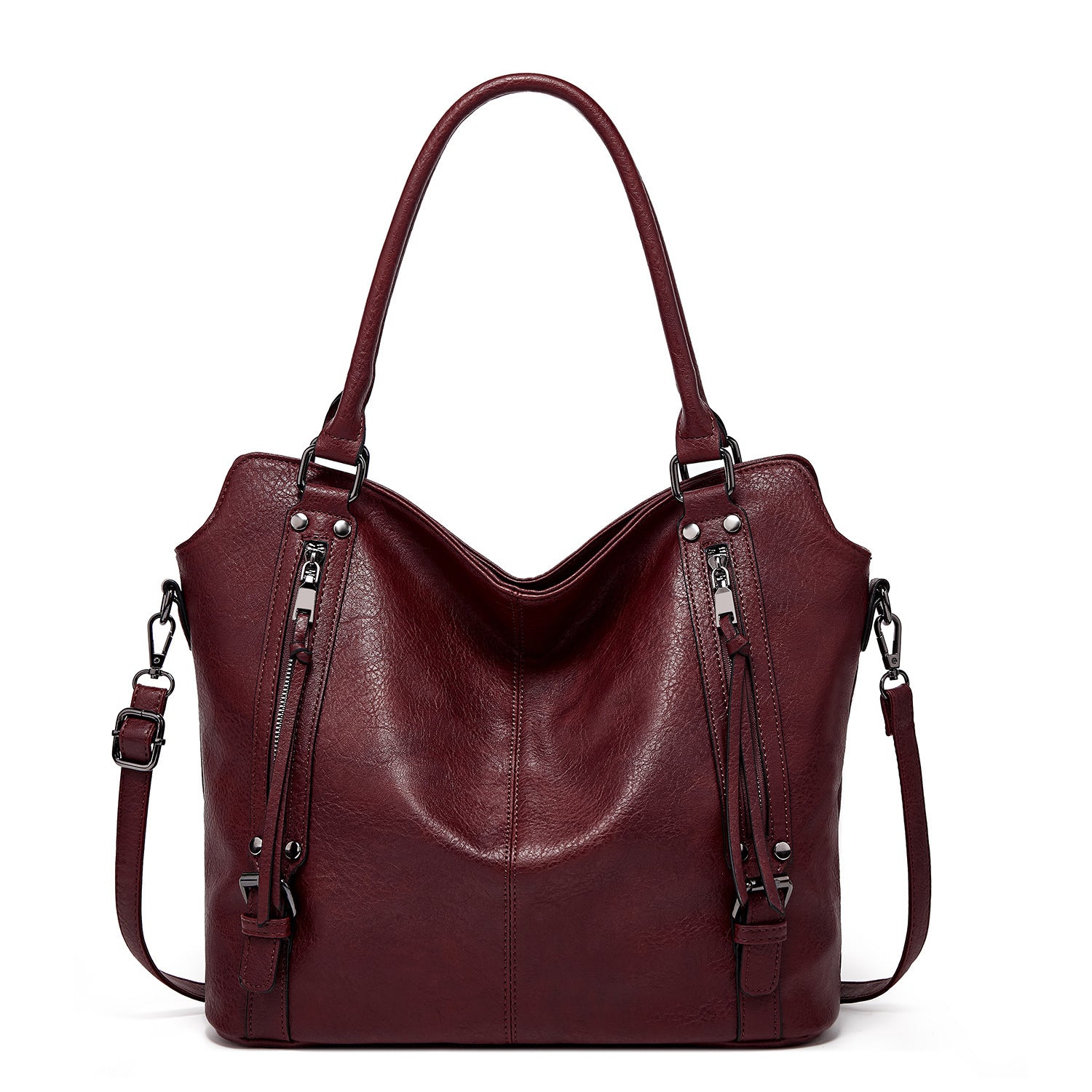 Double Zipper Design Tote Bag Large Capacity Shoulder Crossbody Bag For Women Handbags Shoes & Bags