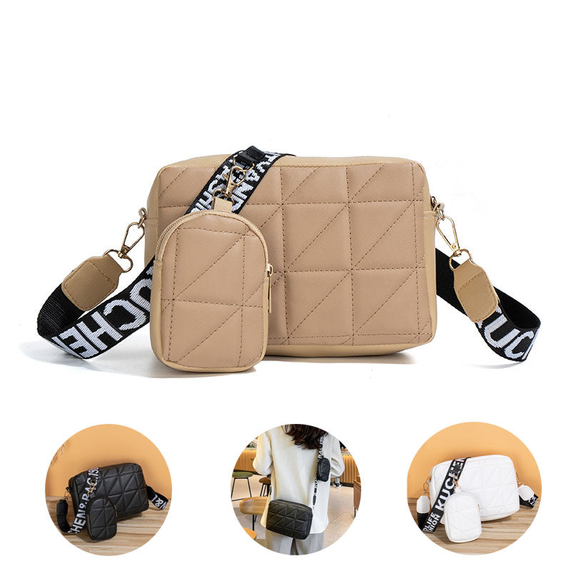 2Pcs Rhombus Shoulder Bag With Wallet Shoes & Bags