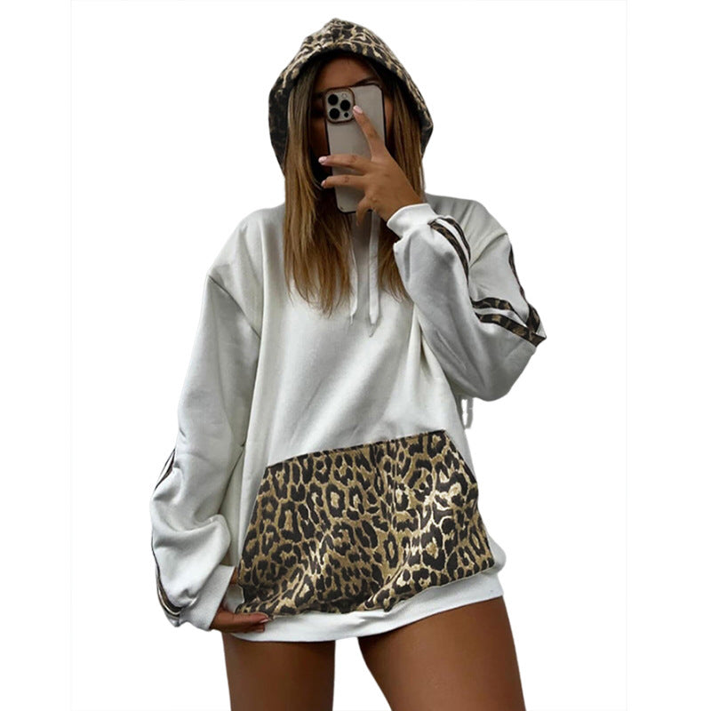 Hooded Leopard Print Multicolor Hoodie apparels & accessories