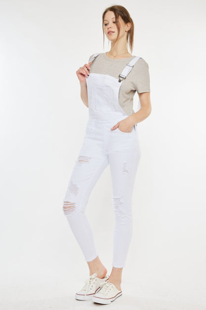 Kancan Distressed Skinny Denim Overalls Bottom wear