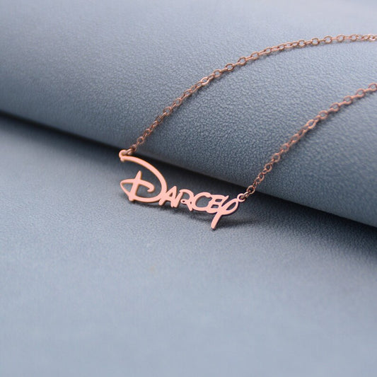 Personalized Antique English Personalized Name  For Women Gold Silver Color Stainless Steel Chain Pendant Necklace Jewelry Jewelry