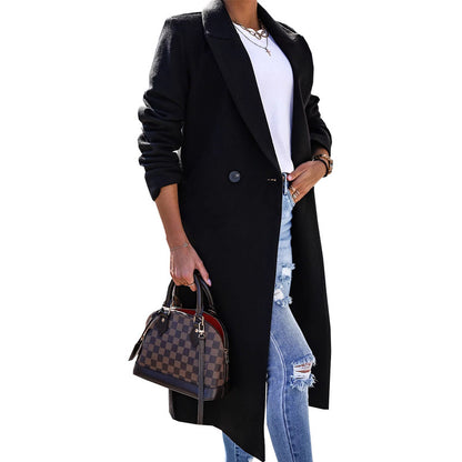 Long Sleeve Lapel Button Split Coat apparels & accessories