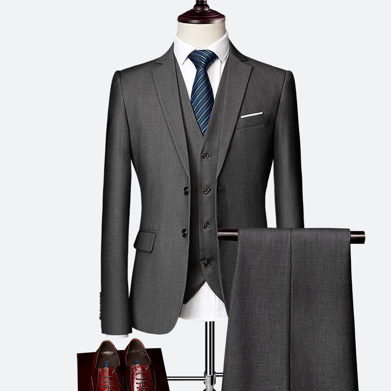 Men's Suit Three-piece Suit British Slim-fitting Wedding Dress Multicolor Plus Size apparels & accessories