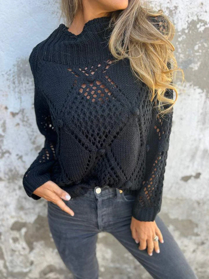 Loose Sweater Round Neck Knitted Top apparels & accessories