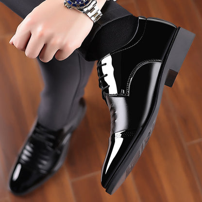 Casual Glossy Patent Leather Pointed Toe Men's Shoes Shoes & Bags