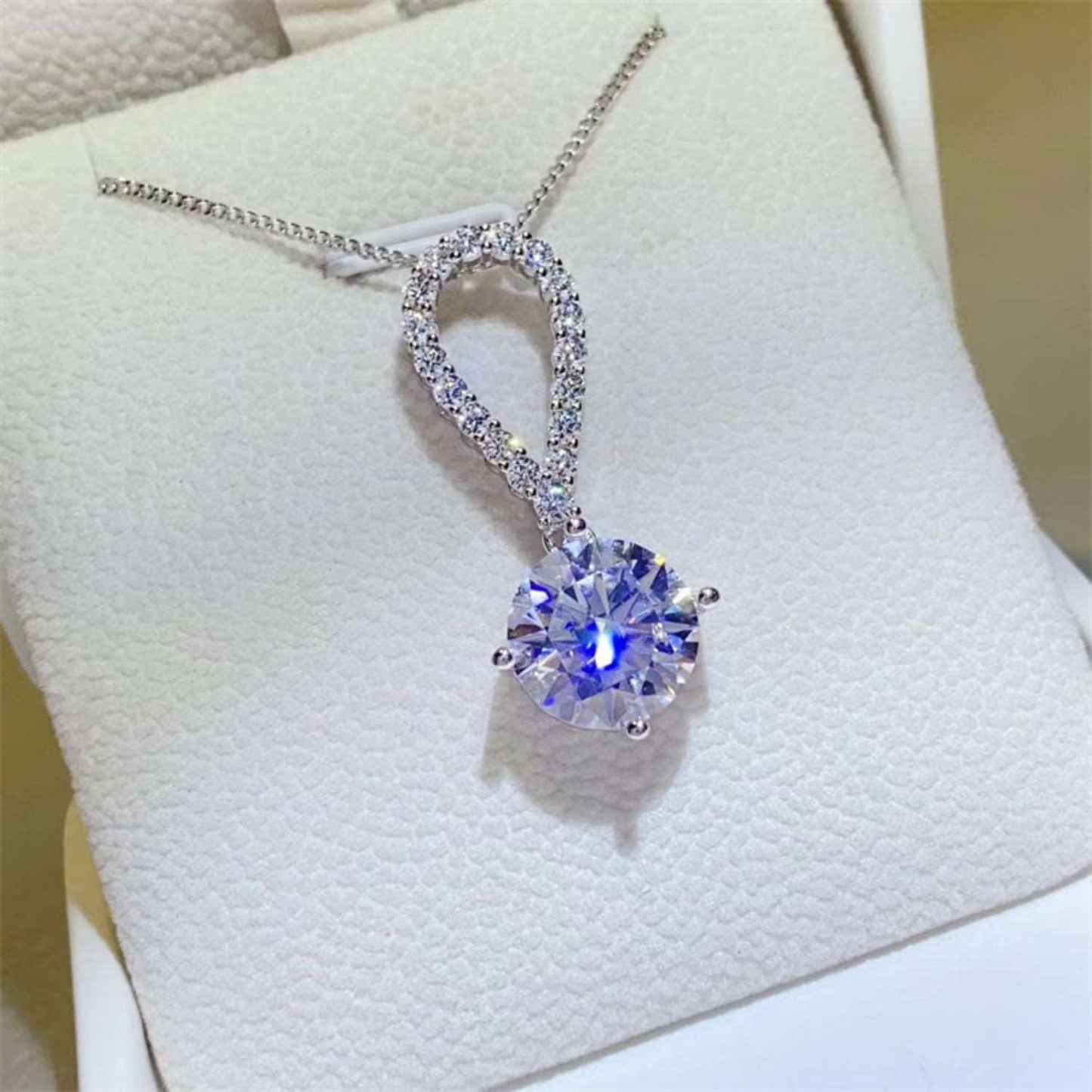 5 Carat Moissanite 925 Sterling Silver Teardrop Necklace apparel & accessories