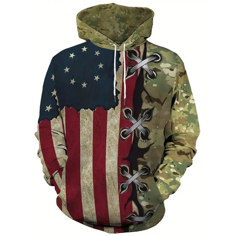 Digital Printing Men's Retro Pullover Sweater T-Shirts & hoodies