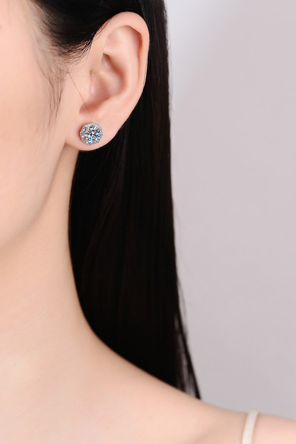 2 Carat Moissanite 925 Sterling Silver Stud Earrings apparel & accessories