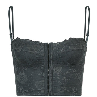 Simple Lace Metal Hook Strap Camisole apparels & accessories