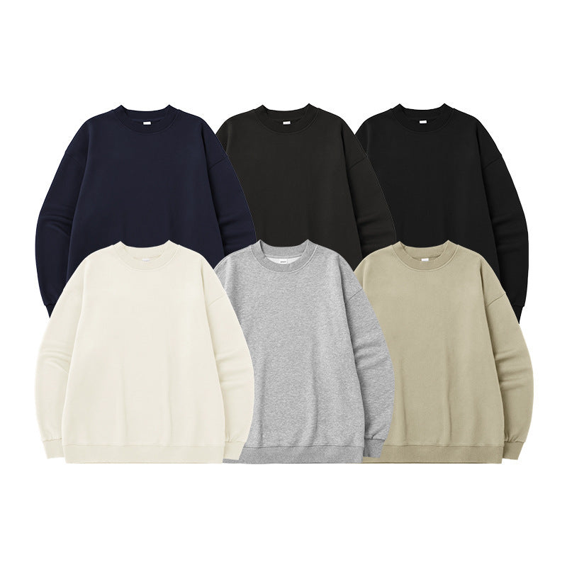 Men's Single-layer Fleece-lined Round Neck Sweater men's clothing