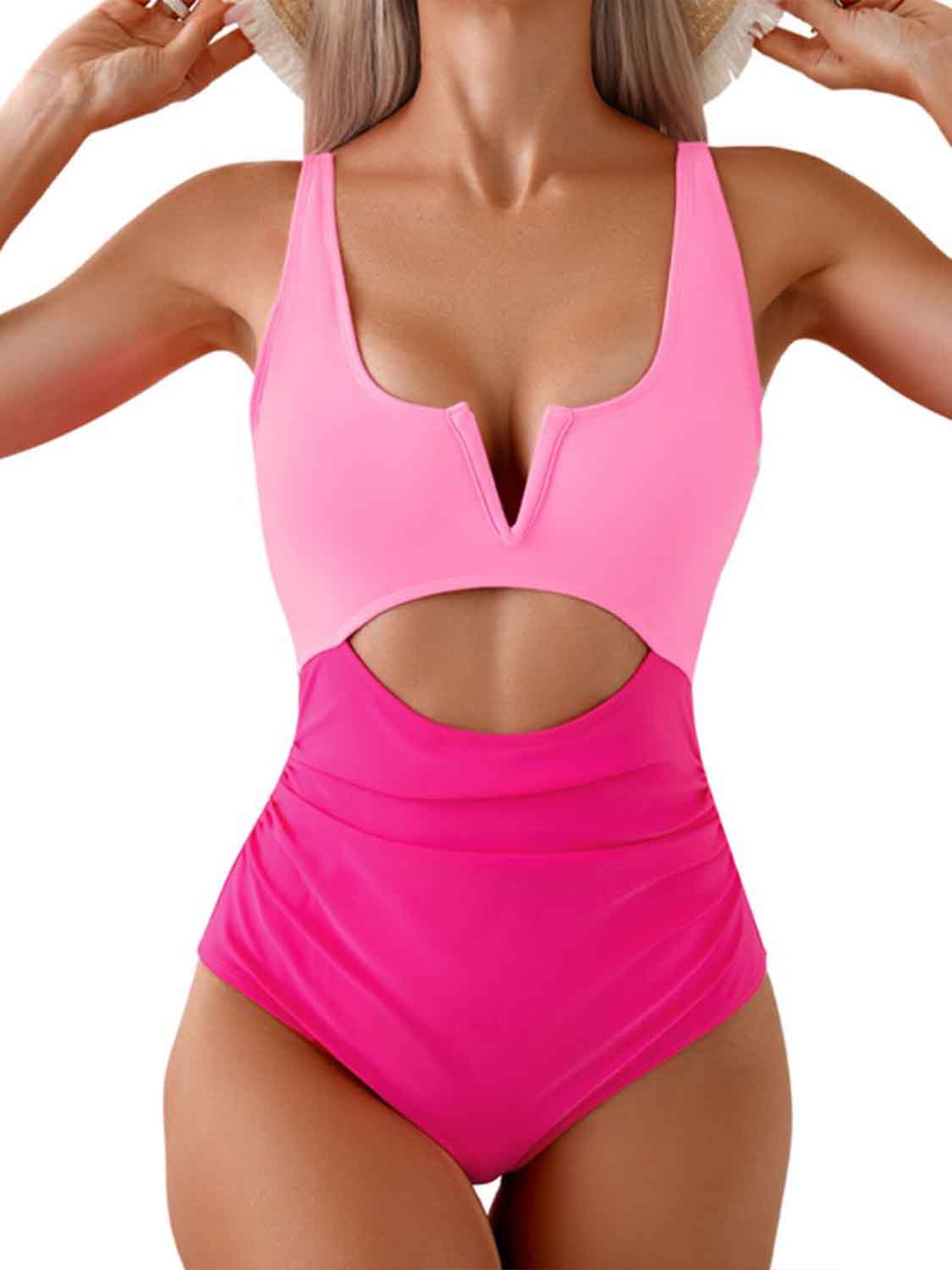 Tied Cutout Contrast One-Piece Swimwear apparel & accessories