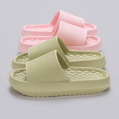 EVA Slippers Solid Color Rhombus Stripe Shoes & Bags