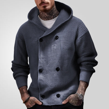 Double Breasted Thickened Hooded Sweater Coat men's clothing