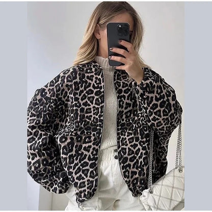 Leopard Print Printed Jacket Coat apparels & accessories