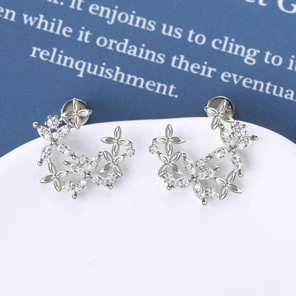 925 Sterling Silver Moissanite Lucky Clover Earrings apparel & accessories