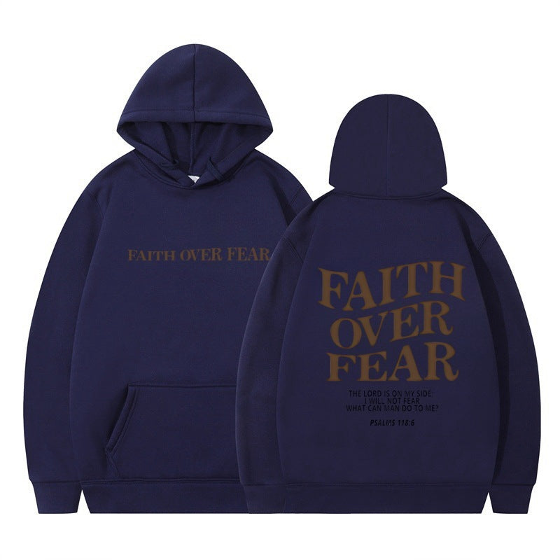 Hoodie Faith Fear Printed Sweatshirt apparels & accessories