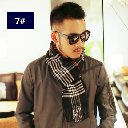 Men's Fashion Casual Warm Plaid Scarf Men's Scarves