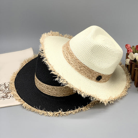 Raw Hem Raffia Hat Accessories for women
