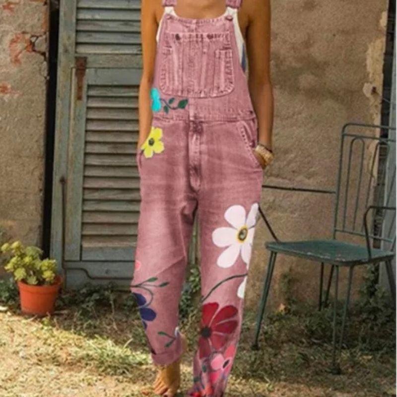 Denim overalls printed washed denim overalls apparel & accessories