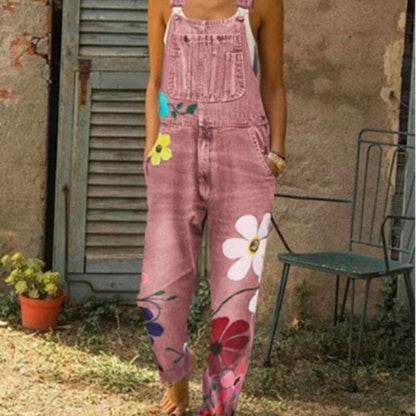 Denim overalls printed washed denim overalls apparel & accessories