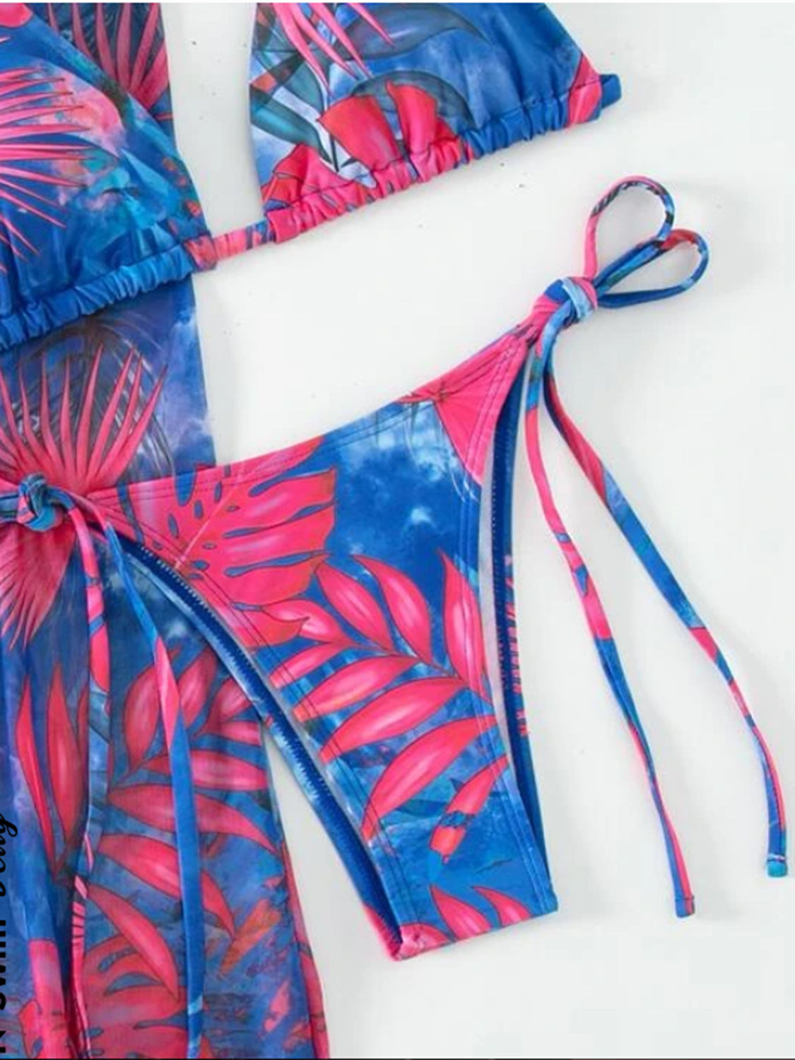 Printed Halter Neck Three-Piece Swim Set apparels & accessories