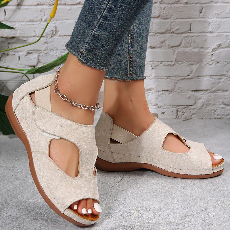 Casual Sandals Summer Shoes For Women Low Heels Velcro Shoes Shoes & Bags
