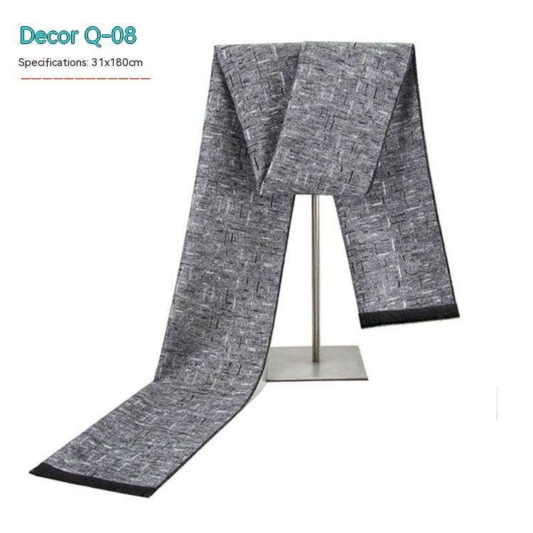 Men's Striped Winter Warm Artificial Cashmere Scarf Men's Scarves