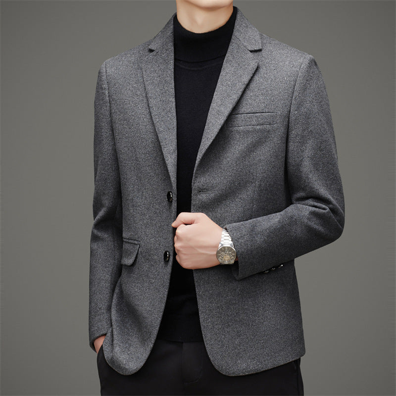 Men's Business Wool Tweed Suit Top T-Shirt