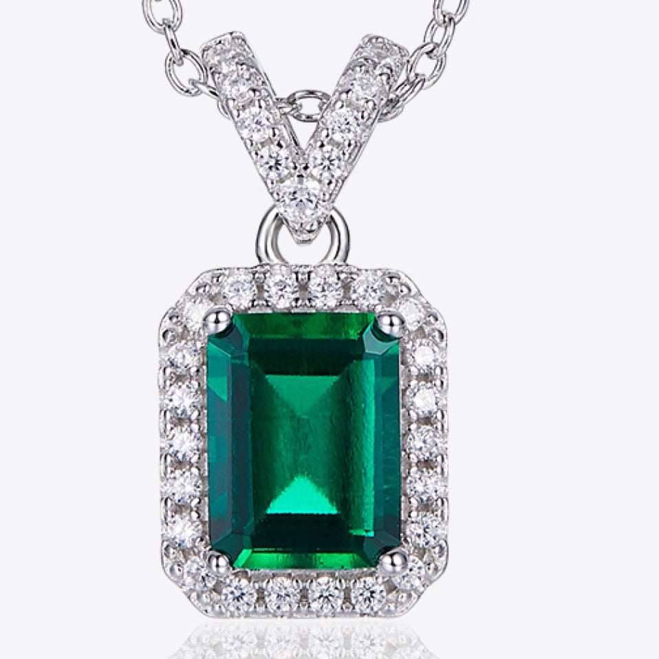 Adored 1.25 Carat Lab-Grown Emerald Pendant Necklace apparel & accessories