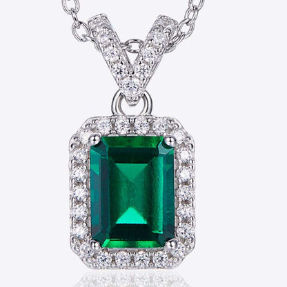 Adored 1.25 Carat Lab-Grown Emerald Pendant Necklace apparel & accessories