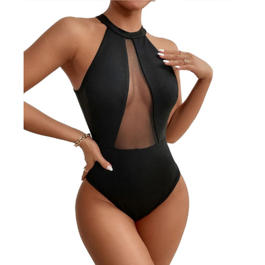 Women's Turtleneck Backless One Piece Swimsuit apparel & accessories