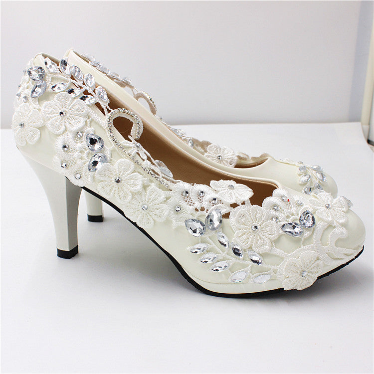 Oversized Women's White Wedding Shoes Shoes & Bags