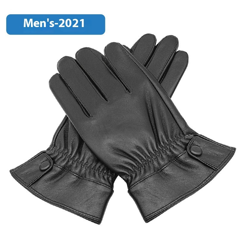 Genuine Leather Gloves Men's Winter Velvet Cold Protection apparels & accessories