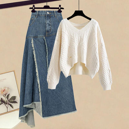 Spring Retro High Waist Women Irregular Denim Skirts apparels & accessories